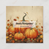 オレンジカボチャ素朴ン秋 スクエア名刺 (正面)