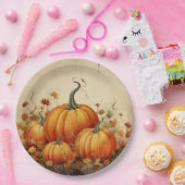 オレンジカボチャ素朴ン秋 ペーパープレート (パーティー)
