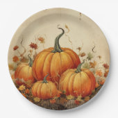 オレンジカボチャ素朴ン秋 ペーパープレート (正面)