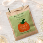 オレンジカボチャ緑の赤ちゃんシャワーの好意 フェイバーバッグ (クリップ留めされた状態)