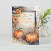 オレンジカボチャ花ハローウィンパーティ 招待状 (スタンド正面)