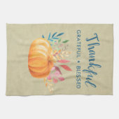 オレンジカボチャ賛美に感謝 キッチンタオル (横)