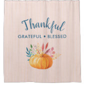 オレンジカボチャ賛美に感謝 シャワーカーテン (正面)