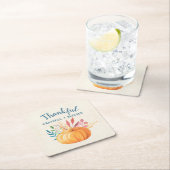 オレンジカボチャ賛美に感謝 スクエアペーパーコースター (インサイチュ)