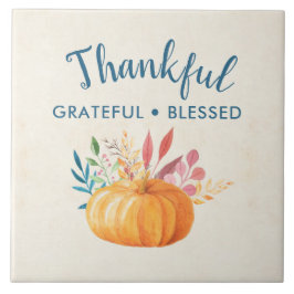 オレンジカボチャ賛美に感謝 タイル