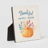 オレンジカボチャ賛美に感謝 フォトプラーク (正面)