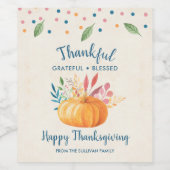 オレンジカボチャ賛美に感謝 ワインラベル (シングルラベル)