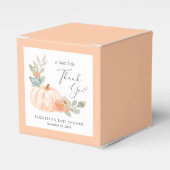 オレンジカボチャ赤ちゃんシャワーありがとう フェイバーボックス (正面サイド)