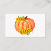 オレンジカボチャ赤ちゃんシャワーおむつラッフル エンクロージャーカード (裏面)