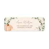 オレンジカボチャ赤ちゃんシャワー差出人住所 ラベル (正面)