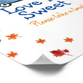 オレンジカボチャ青いトラック愛は甘いサイン ポスター (角)