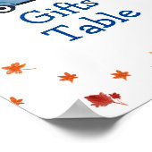 オレンジカボチャ青ヴィンテージトラックギフトテーブルサイン ポスター (角)