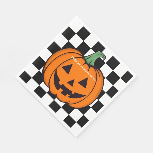 オレンジカボチャ顔ペーパーナプキン スタンダードランチョンナプキン (角)