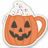 オレンジカボチャ顔マグ シール (正面)