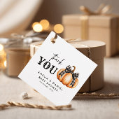 オレンジカボチャ黒弓ガールベビーシャワー フェイバータグ