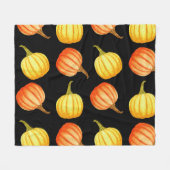 オレンジカボチャ：シームレスな水の色のパターン。 フリースブランケット (正面(横))