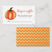 オレンジカボチャ|ベビーシャワー|のおむつのラッフル エンクロージャーカード (正面/裏面)