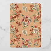 オレンジカボチャ&ホワイトダリアベビーシャワー 箔招待状 (裏面)