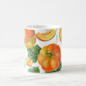 オレンジカボチャ：夏と秋の野菜パターン。 コーヒーマグカップ (中央)