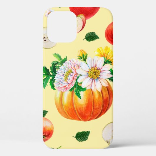オレンジカボチャ、菊、梨、赤リンゴ Case-Mate iPhoneケース (裏面)