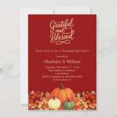 オレンジカボチャterracotta感謝祭ディナー 招待状 (正面)