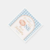 オレンジカボッキンボホブルーギンガム1st誕生日 スタンダードカクテルナプキン (角)