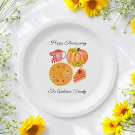 オレンジカボンプキンサンクスギビングスパイスラテ ペーパープレート
