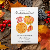 オレンジカボンプキンサンクスギビングディナーフローラ 招待状