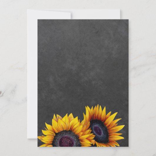 オレンジカボンプキンサンフラワーズチョークボードブライダルシャワー 招待状 (裏面)