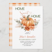 オレンジカボンプキンスイートホームボホ引っ越し祝いパーティーパーティー 招待状 (正面/裏面)