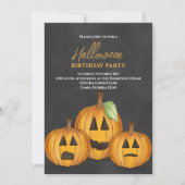 オレンジカボンプキンスハロウィーン誕生日パーティー 招待状 (正面)