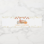 オレンジカボンプキンパッチ秋誕生日ウォーターボトル ペットボトルラベル (シングルラベル)