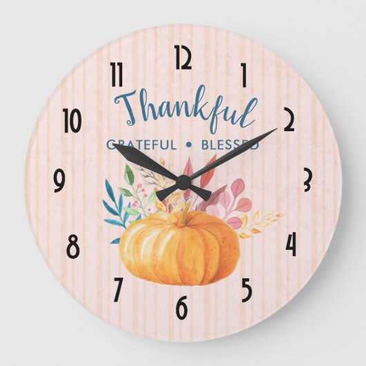 オレンジカボ賛美チャで感謝 ラージ壁時計 (正面)