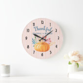 オレンジカボ賛美チャで感謝 ラージ壁時計 (ホーム)