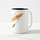 オレンジカヤックとオール ツートーンマグカップ (正面右)