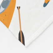 オレンジカヤックとオール フリースブランケット (角)