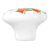 オレンジカラフルと赤のケシ セラミックノブ (側面)