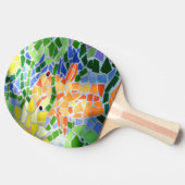 オレンジカラフルコイフィッシュモザイクアート 卓球ラケット (横)