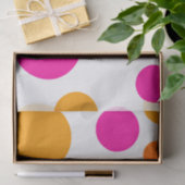 オレンジカラフル及びピンクの水玉模様ティッシュペーパー 薄葉紙 (ギフト)