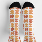 オレンジカラフル幾何学的ハッピー認識度 ソックス (上部)