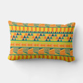 オレンジカラフル抽象芸術アステカトバルプリントパトン ランバークッション (裏面)
