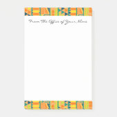 オレンジカラフル抽象芸術アステカ部族プリントパタン ポストイット (正面)