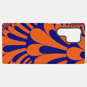 オレンジカラフル色と青のフラクタル SAMSUNG GALAXYケース (裏面横)