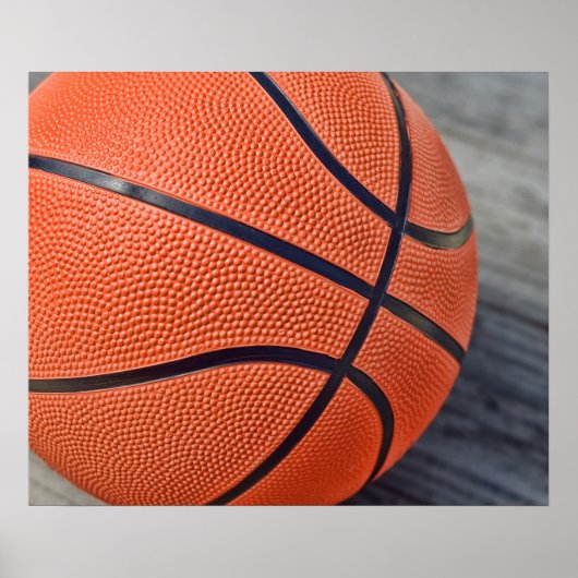 オレンジカラフル色のバスケットボール ポスター (正面)