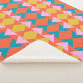 オレンジカラフル色の明るさと幾何学的パターン シェルパブランケット (3/4)