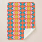 オレンジカラフル色の明るさと幾何学的パターン シェルパブランケット (正面)