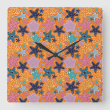 オレンジカラフル色の背景のヒトデ。