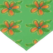 オレンジカラフル色の花が咲くテーブルクロス テーブルクロス (アングル)