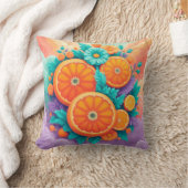 オレンジカラフル色 クッション (ブランケット)