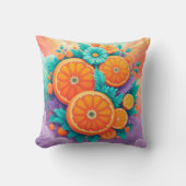オレンジカラフル色 クッション (正面)